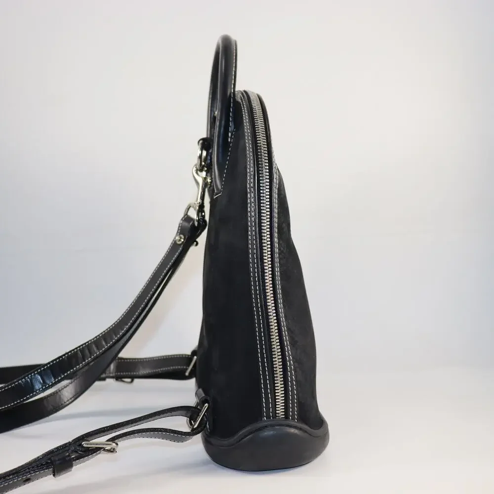 Vintage Dooney & Bourke Black Leather Backpack‎ Made in USA Duck Logo